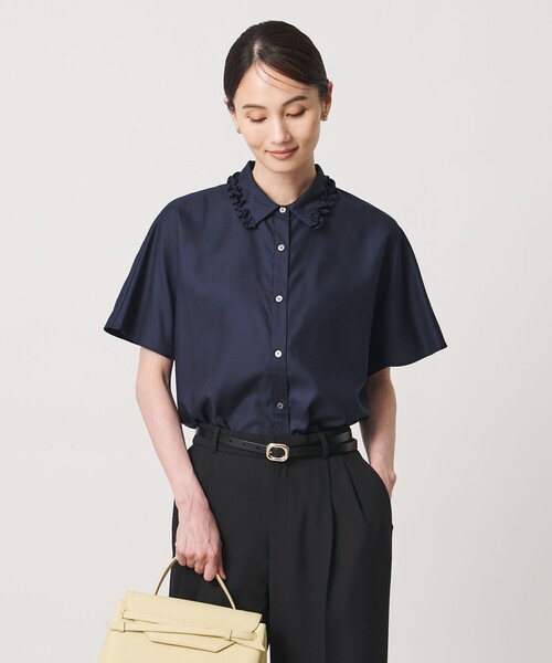 UNITED ARROWS(ユナイテッドアローズ)の「ミニフリル シャツ(シャツ/ブラウス・レディース・ネイビー/オフホワイト/その他7・FREE)」の10枚目の写真