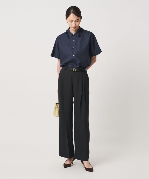 UNITED ARROWS(ユナイテッドアローズ)の「ミニフリル シャツ(シャツ/ブラウス・レディース・ネイビー/オフホワイト/その他7・FREE)」の12枚目の写真