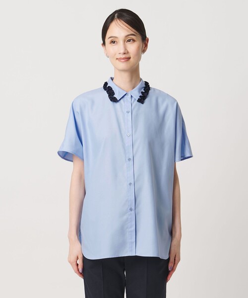 UNITED ARROWS(ユナイテッドアローズ)の「ミニフリル シャツ(シャツ/ブラウス・レディース・ネイビー/オフホワイト/その他7・FREE)」の13枚目の写真