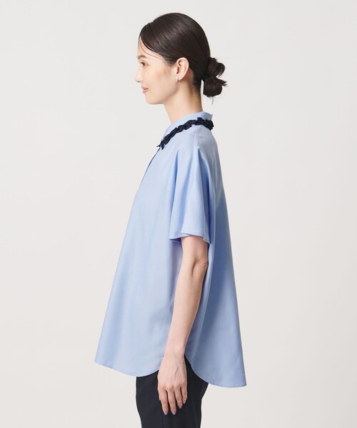 UNITED ARROWS(ユナイテッドアローズ)の「ミニフリル シャツ(シャツ/ブラウス・レディース・ネイビー/オフホワイト/その他7・FREE)」の14枚目の写真