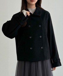 ステンカラーダブルブレストショートコート