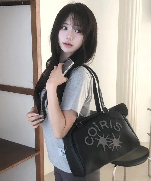 COIRIS(コイリス)の「◇COIRIS◇ブランド直輸入正規品/RODIC レザーパッチワーク ボウリングバッグ RODIC LEATHER PATCHWORK BOWLING BAG(ボストンバッグ・レディース・ブラック/レッド・FREE)」の13枚目の写真