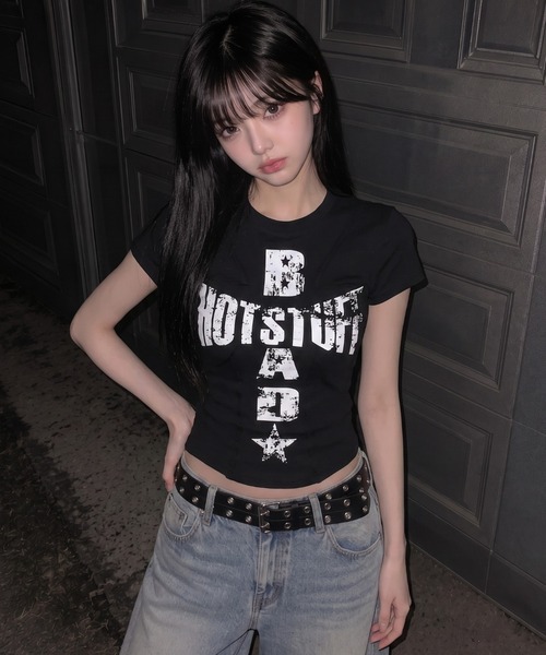 .KOM(ドットコム)の「A'GEM/9 × .kom 『.KOM/ドットケーオーエム』Cross Panel Short Sleeve T-Shirt/クロス切り替え半袖Tシャツ(Tシャツ/カットソー・レディース・ブラック/レオパード・FREE)」の3枚目の写真