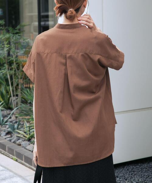 ITEMS URBANRESEARCH(アイテムズ アーバンリサーチ)の「『イージーケア』リネン混フレンチシャツ(シャツ/ブラウス・レディース・ブラウン/ベージュ/ストライプ・FREE)」の6枚目の写真