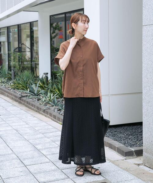 ITEMS URBANRESEARCH(アイテムズ アーバンリサーチ)の「『イージーケア』リネン混フレンチシャツ(シャツ/ブラウス・レディース・ブラウン/ベージュ/ストライプ・FREE)」の7枚目の写真