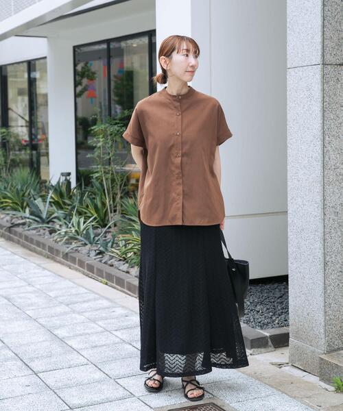 ITEMS URBANRESEARCH(アイテムズ アーバンリサーチ)の「『イージーケア』リネン混フレンチシャツ(シャツ/ブラウス・レディース・ブラウン/ベージュ/ストライプ・FREE)」の8枚目の写真