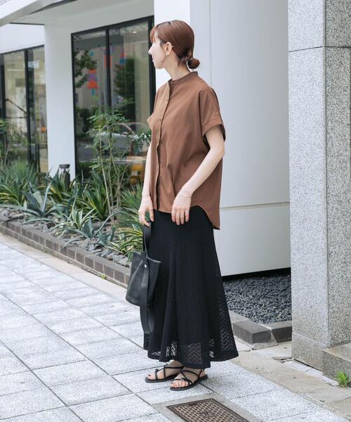 ITEMS URBANRESEARCH(アイテムズ アーバンリサーチ)の「『イージーケア』リネン混フレンチシャツ(シャツ/ブラウス・レディース・ブラウン/ベージュ/ストライプ・FREE)」の9枚目の写真