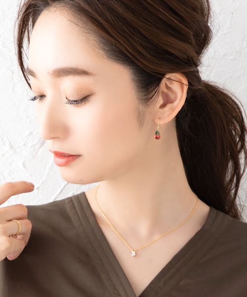 Cream dot.(クリームドット)の「【金属アレルギー対応】グラデーションカラーが目を惹くドロップストーンピアス(ピアス(両耳用)・レディース・レッド/グリーン/ピンク/パープル/ブルー/イエロー・ONE SIZE)」の11枚目の写真
