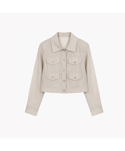 VASCARA(バスカラ)の「Sheer Summer Crop Jacket (4colors)(その他アウター・レディース・ピンク/ベージュ/ホワイト/ブラック・FREE)」の3枚目の写真