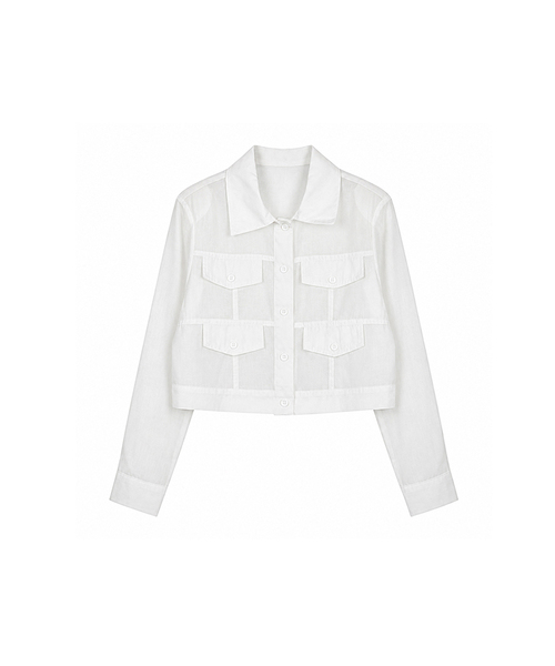 VASCARA(バスカラ)の「Sheer Summer Crop Jacket (4colors)(その他アウター・レディース・ピンク/ベージュ/ホワイト/ブラック・FREE)」の2枚目の写真