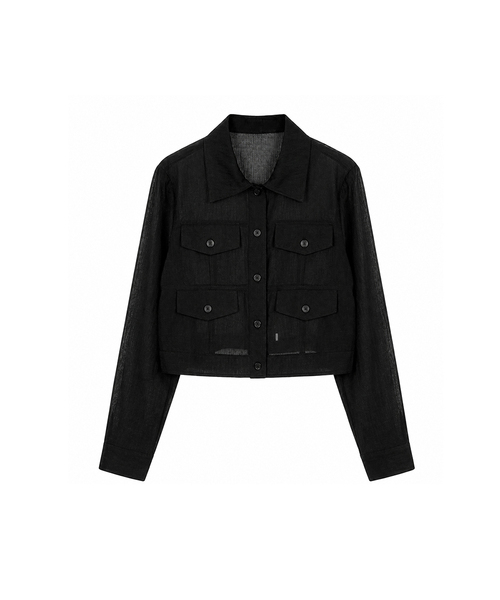 VASCARA(バスカラ)の「Sheer Summer Crop Jacket (4colors)(その他アウター・レディース・ピンク/ベージュ/ホワイト/ブラック・FREE)」の1枚目の写真