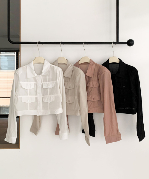 VASCARA(バスカラ)の「Sheer Summer Crop Jacket (4colors)(その他アウター・レディース・ピンク/ベージュ/ホワイト/ブラック・FREE)」の8枚目の写真