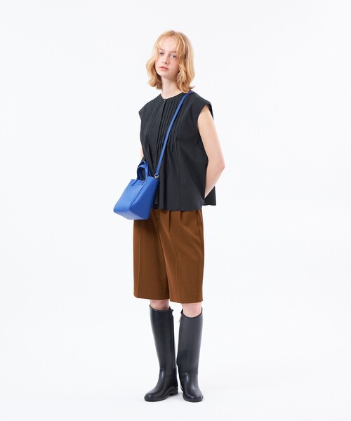 MACKINTOSH PHILOSOPHY(マッキントッシュ フィロソフィー)の「ドライツイルツータックハーフパンツ(その他パンツ・レディース・オフホワイト/ブラウン系その他4/ダークネイビー・38)」の7枚目の写真