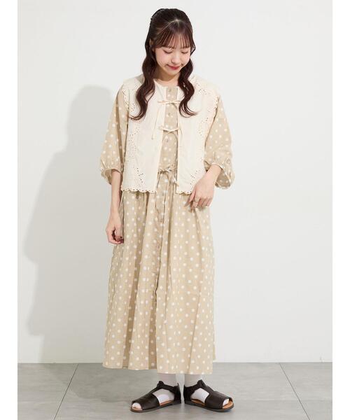 Samansa Mos2(サマンサ モスモス)の「【接触冷感】柄アソートワンピース《限定カラーあり》(ワンピース・レディース・ベージュ/レッド/イエロー/ブラック/ブルー・S/M)」の15枚目の写真