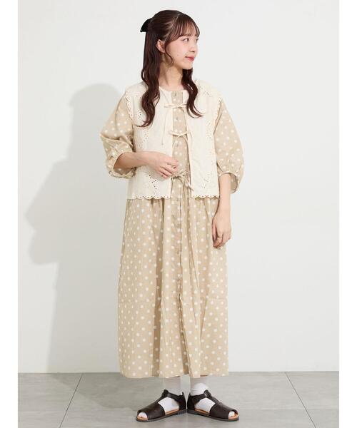 Samansa Mos2(サマンサ モスモス)の「【接触冷感】柄アソートワンピース《限定カラーあり》(ワンピース・レディース・ベージュ/レッド/イエロー/ブラック/ブルー・S/M)」の16枚目の写真