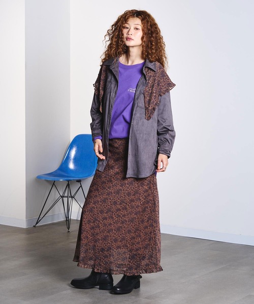 ROSE BUD(ローズバッド)の「FAUX SUEDE SHIRT(シャツ/ブラウス・レディース・パープル/ブラウン/チャコール・ONE SIZE)」の22枚目の写真