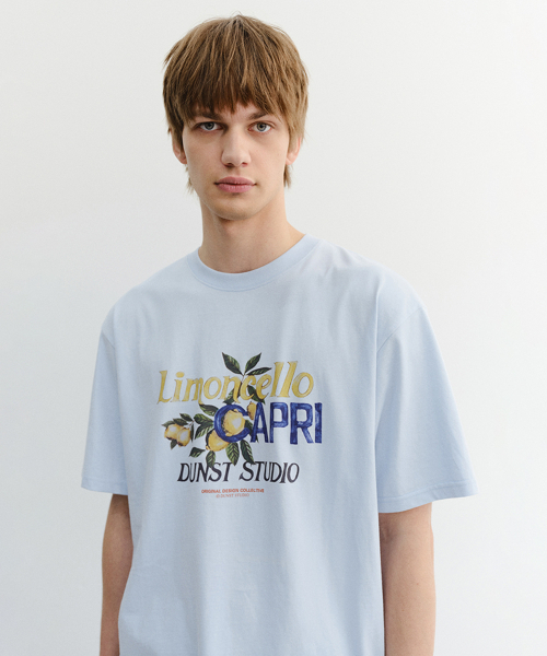 DUNST FOR MEN(ダンストフォーメン)の「LIMONCELLO T-SHIRT_UNISEX_UDTS6B148_SOFT BLUE(Tシャツ/カットソー・メンズ・ライトブルー・X-SMALL/SMALL/MEDIUM/LARGE/X-LARGE/XX-LARGE)」の1枚目の写真