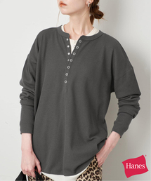 HANES(ヘインズ)の「HANES ヘインズ SLOBE別注 ヘンリーネックワッフル ロンTEE(Tシャツ/カットソー)」