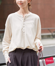 HANES(ヘインズ)の「HANES ヘインズ SLOBE別注 ヘンリーネックワッフル ロンTEE(Tシャツ/カットソー)」