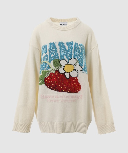 GANNI(ガニー)の「Oversized Graphic Wool Mix Sweater(ニット/セーター・レディース・その他1・M/S)」の1枚目の写真