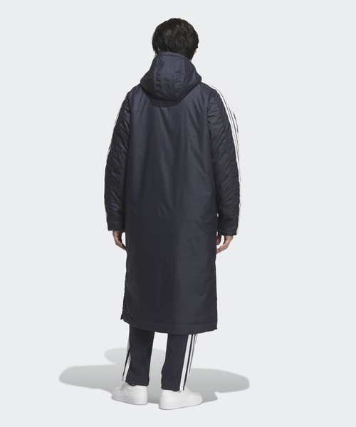 adidas（アディダス）の「スリーストライプス ルーズフィット ロング ボアコート / アディダス adidas（ダウンジャケット/コート・メンズ・ブルー・XX-LARGE/3XL/LARGE/MEDIUM/SMALL/X-LARGE/X-SMALL）」の2枚目の写真