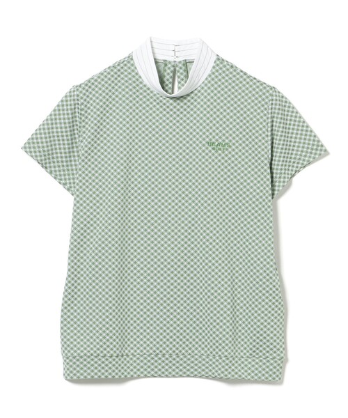 BEAMS GOLF(ビームスゴルフ)の「〈WOMEN〉PURPLE LABEL / スフィダンテ バイアスチェック モックネックシャツ(スウェット・レディース・ホワイト系その他5/グリーン/サックスブルー・S/M/L)」の7枚目の写真