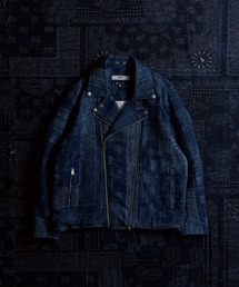 L.H.P | FDMTL/ファンダメンタル/JACQUARD PAISLEY RIDERS JKT 3YR WASH(ライダースジャケット)
