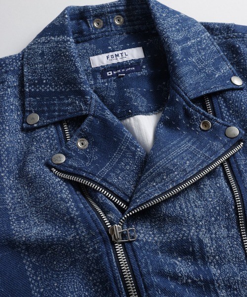 L.H.P(エルエイチピー)の「FDMTL/ファンダメンタル/JACQUARD PAISLEY RIDERS JKT 3YR WASH(ライダースジャケット・メンズ・インディゴブルー・3/2/1/4)」の5枚目の写真