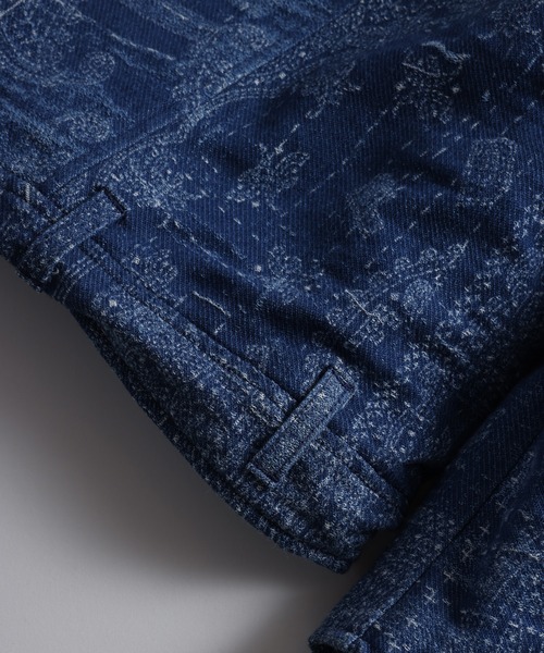 L.H.P(エルエイチピー)の「FDMTL/ファンダメンタル/JACQUARD PAISLEY RIDERS JKT 3YR WASH(ライダースジャケット・メンズ・インディゴブルー・3/2/1/4)」の13枚目の写真