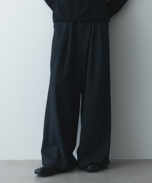remer(リメール)の「remer 26秋冬新作 - loose faded wide PT / 掠れ織りワイドパンツ(その他パンツ・メンズ・ネイビー/ブラック・X-SMALL/LARGE/MEDIUM/SMALL)」の2枚目の写真