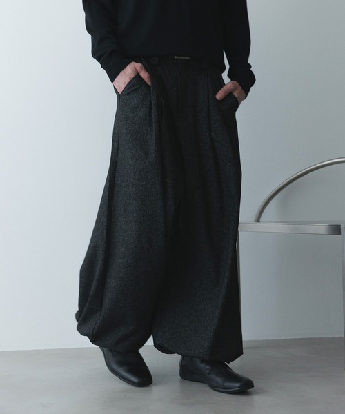 remer(リメール)の「remer 26秋冬新作 - loose faded wide PT / 掠れ織りワイドパンツ(その他パンツ・メンズ・ネイビー/ブラック・X-SMALL/LARGE/MEDIUM/SMALL)」の19枚目の写真
