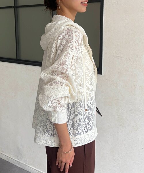 Chez toi(シェトワ)の「レースフードブルゾン(ブルゾン・レディース・ブラック/ホワイト・FREE)」の19枚目の写真