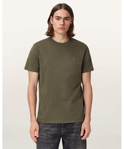 ALLSAINTS(オールセインツ)の「DEXTER SHORT SLEEVE RAMSKULL T-SHIRT | DEXTER 半袖 ラムスカル Tシャツ(Tシャツ/カットソー・メンズ・グリーン系その他・XL/L/M/XS)」の1枚目の写真