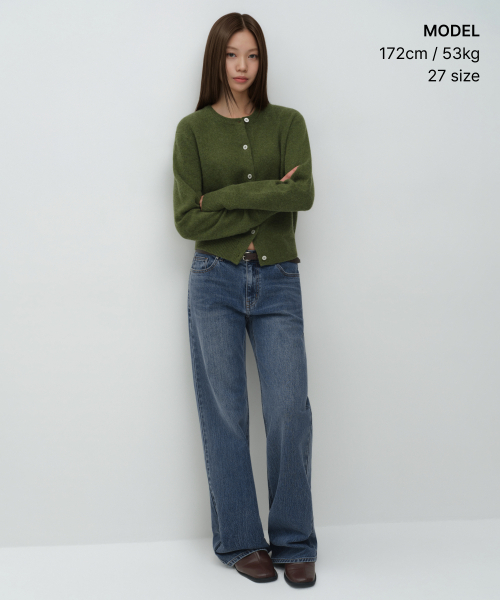 MUSINSA STANDARD WOMAN（ムシンサスタンダードウーマン）の「ウィメンズエッセンシャルルーズストレートデニムパンツ[ミディアムインディゴ]（デニムパンツ・レディース・その他・24/25/26/27/28/29/30/23/32）」の2枚目の写真