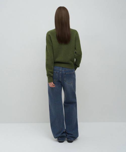 MUSINSA STANDARD WOMAN（ムシンサスタンダードウーマン）の「ウィメンズエッセンシャルルーズストレートデニムパンツ[ミディアムインディゴ]（デニムパンツ・レディース・その他・24/25/26/27/28/29/30/23/32）」の3枚目の写真