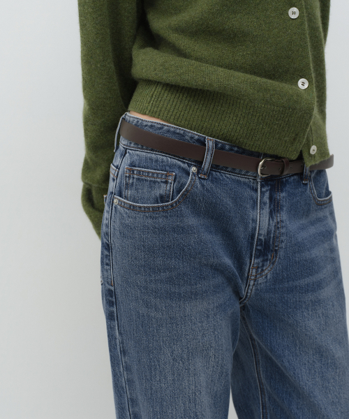 MUSINSA STANDARD WOMAN（ムシンサスタンダードウーマン）の「ウィメンズエッセンシャルルーズストレートデニムパンツ[ミディアムインディゴ]（デニムパンツ・レディース・その他・24/25/26/27/28/29/30/23/32）」の5枚目の写真