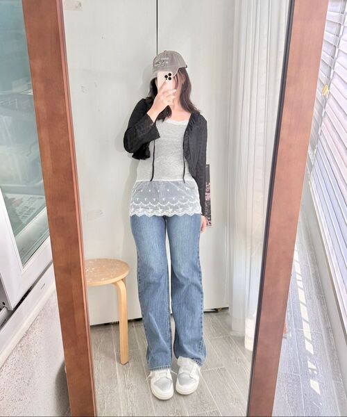 MUSINSA STANDARD WOMAN（ムシンサスタンダードウーマン）の「ウィメンズエッセンシャルルーズストレートデニムパンツ[ミディアムインディゴ]（デニムパンツ・レディース・その他・24/25/26/27/28/29/30/23/32）」の8枚目の写真