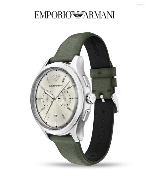 EMPORIO ARMANI（エンポリオアルマーニ）の「エンポリオ・アルマーニ 腕時計 メンズ アナログ レザー AR11801（アナログ腕時計・メンズ・グリーン・FREE）」の9枚目の写真