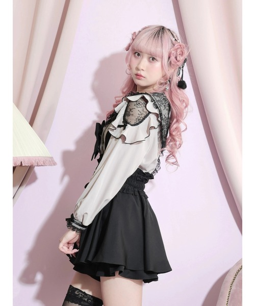 NOEMIE(ノエミー)の「ダブルレースアップサス付きビジュースカパン(スカート・レディース・ブラック/サックスブルー/ピンク/A・M)」の15枚目の写真