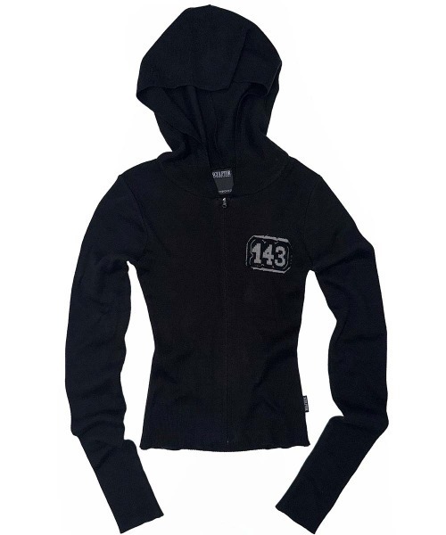 SCULPTOR(スカルプター)の「143 Knit Zip Hoodie(パーカー・レディース・ブルー/ブラック/ダークグリーン/グレー・SMALL/MEDIUM/LARGE)」の11枚目の写真