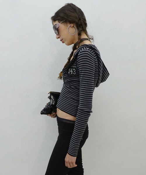 SCULPTOR(スカルプター)の「143 Knit Zip Hoodie(パーカー・レディース・ブルー/ブラック/ダークグリーン/グレー・SMALL/MEDIUM/LARGE)」の17枚目の写真