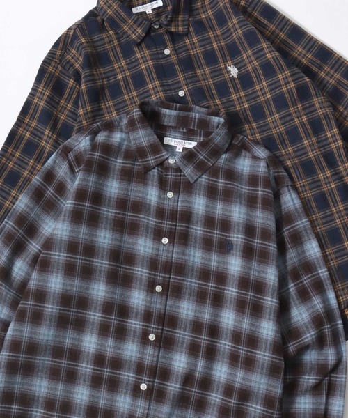 U.S. POLO ASSN.(ユーエスポロアッスン)の「U.S. POLO ASSN./ユーエスポロアッスン Denim/Flannel Check Shirt/レギュラーフィット デニム/フランネル チェック ロゴ ワンポイント刺繍 レギュラーカラーシャツ/長袖シャツ/レディース メンズ(シャツ/ブラウス・メンズ・レッド/ライトブルー/ダークグレー/ブラウン/ブルー系その他/ボルドー/イエロー/バーガンディー/ネイビー・M/L/LL)」の3枚目の写真