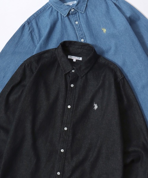 U.S. POLO ASSN.(ユーエスポロアッスン)の「U.S. POLO ASSN./ユーエスポロアッスン Denim/Flannel Check Shirt/レギュラーフィット デニム/フランネル チェック ロゴ ワンポイント刺繍 レギュラーカラーシャツ/長袖シャツ/レディース メンズ(シャツ/ブラウス・メンズ・レッド/ライトブルー/ダークグレー/ブラウン/ブルー系その他/ボルドー/イエロー/バーガンディー/ネイビー・M/L/LL)」の2枚目の写真