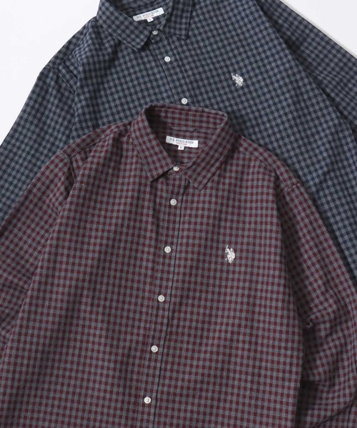 U.S. POLO ASSN.(ユーエスポロアッスン)の「U.S. POLO ASSN./ユーエスポロアッスン Denim/Flannel Check Shirt/レギュラーフィット デニム/フランネル チェック ロゴ ワンポイント刺繍 レギュラーカラーシャツ/長袖シャツ/レディース メンズ(シャツ/ブラウス・メンズ・レッド/ライトブルー/ダークグレー/ブラウン/ブルー系その他/ボルドー/イエロー/バーガンディー/ネイビー・M/L/LL)」の8枚目の写真