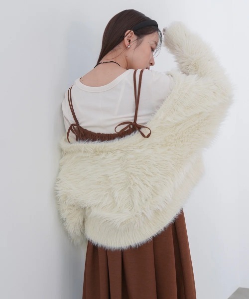 Bab(バブ)の「【S・Mサイズ展開】ビスチェライクフレアキャミワンピース(ワンピース・レディース・ブルー/グレイッシュベージュ/ブラウン/ブラック・SMALL/MEDIUM)」の12枚目の写真