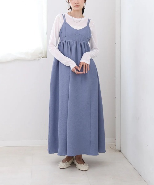 Bab(バブ)の「【S・Mサイズ展開】ビスチェライクフレアキャミワンピース(ワンピース・レディース・ブルー/グレイッシュベージュ/ブラウン/ブラック・SMALL/MEDIUM)」の21枚目の写真