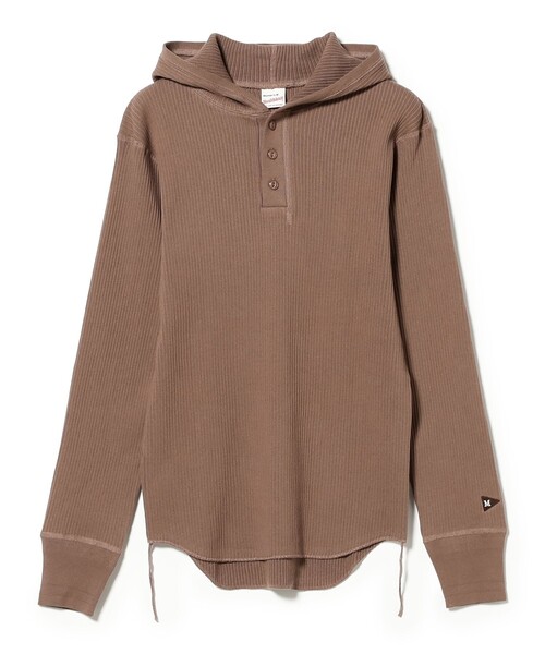 BEAMS BOY(ビームスボーイ)の「【別注】Healthknit × maturely / リブ フード ヘンリー ロングスリーブ(Tシャツ/カットソー・レディース・ナチュラル/ブラック/ブラウン・ONE SIZE)」の3枚目の写真