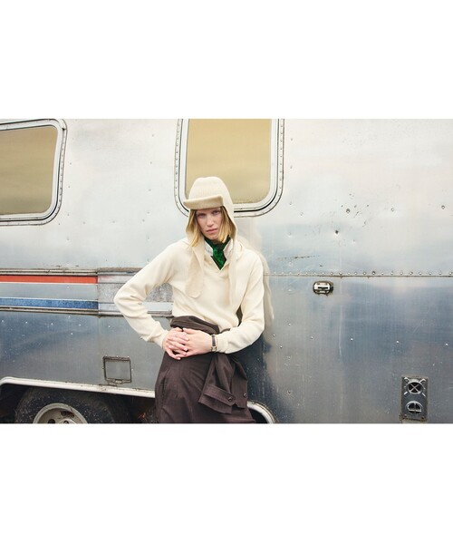 BEAMS BOY(ビームスボーイ)の「【別注】Healthknit × maturely / リブ フード ヘンリー ロングスリーブ(Tシャツ/カットソー・レディース・ナチュラル/ブラック/ブラウン・ONE SIZE)」の6枚目の写真