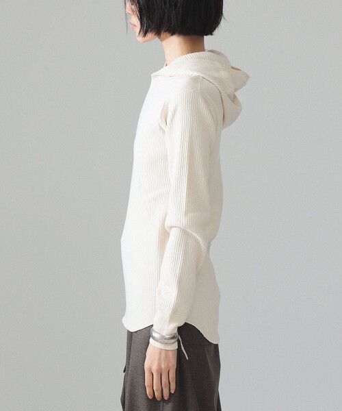 BEAMS BOY(ビームスボーイ)の「【別注】Healthknit × maturely / リブ フード ヘンリー ロングスリーブ(Tシャツ/カットソー・レディース・ナチュラル/ブラック/ブラウン・ONE SIZE)」の12枚目の写真