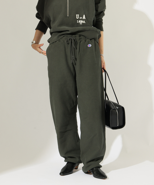 Champion(チャンピオン)の「別注【CHAMPION/チャンピオン】 for JS RW 11.5oz SWEAT PANTS(スウェットパンツ・レディース・チャコールグレー/アイボリー/ブラウン/ブラック・LARGE/SMALL)」の1枚目の写真